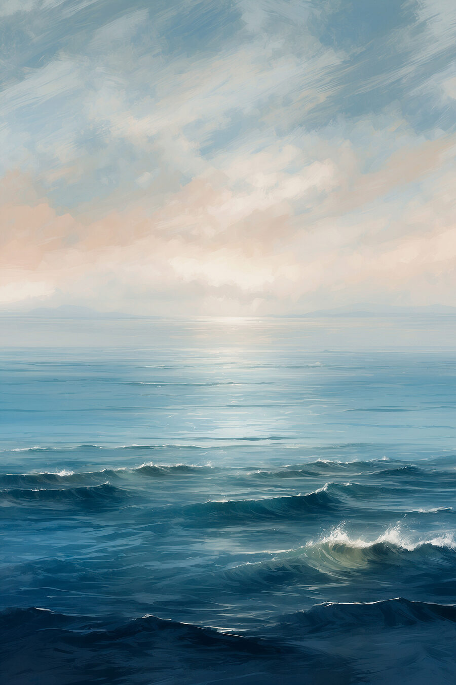 De zee in perziktinten — volledig ontwerp