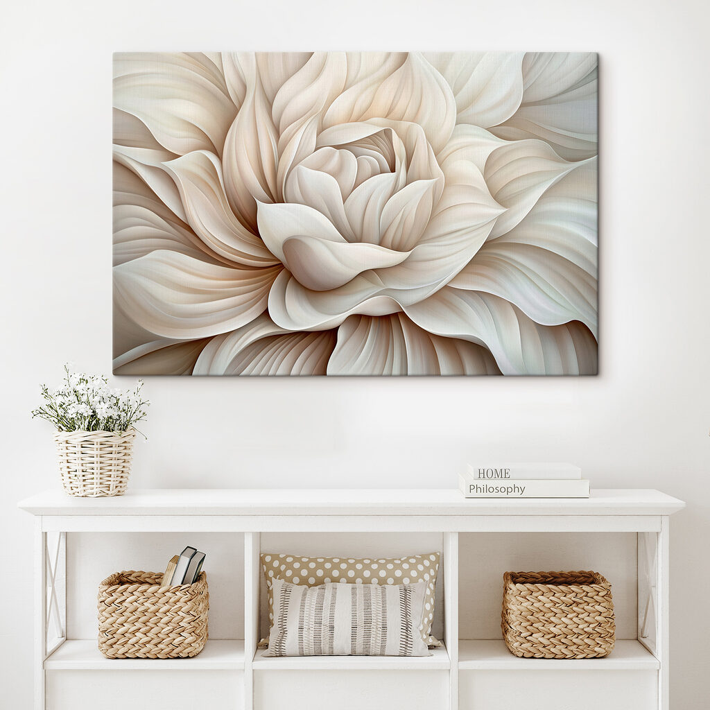 Witte blaadjes in werveling — interieur 3
