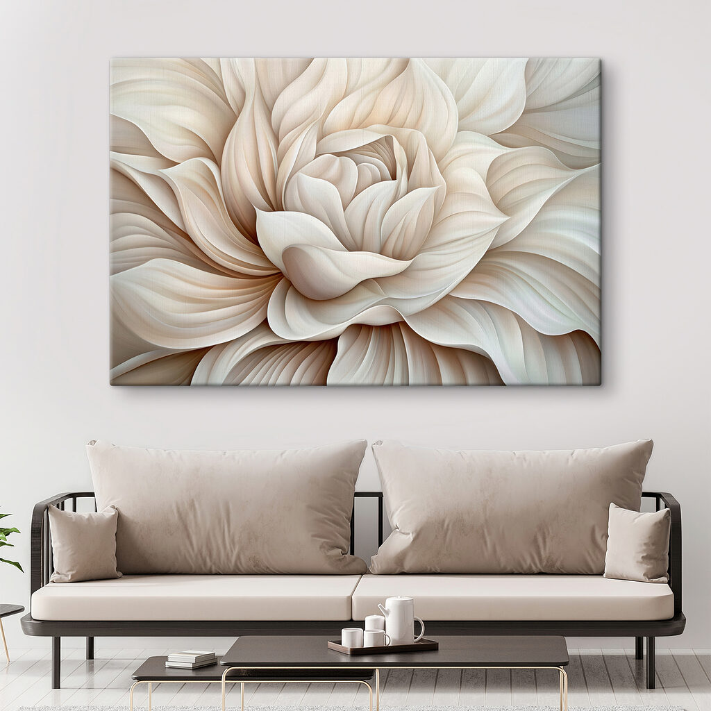 Witte blaadjes in werveling — interieur 1