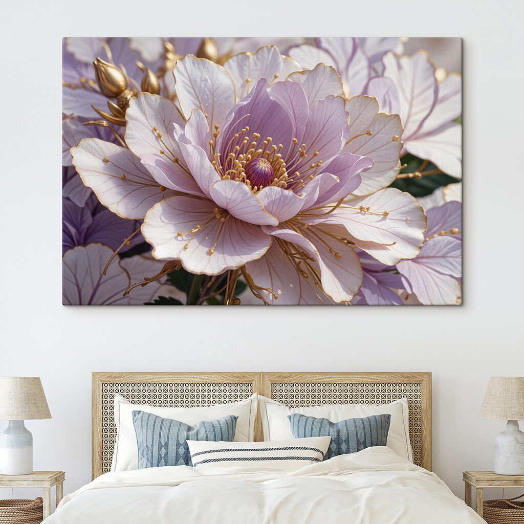 Lila bloem, gouden nerven — interieur 1