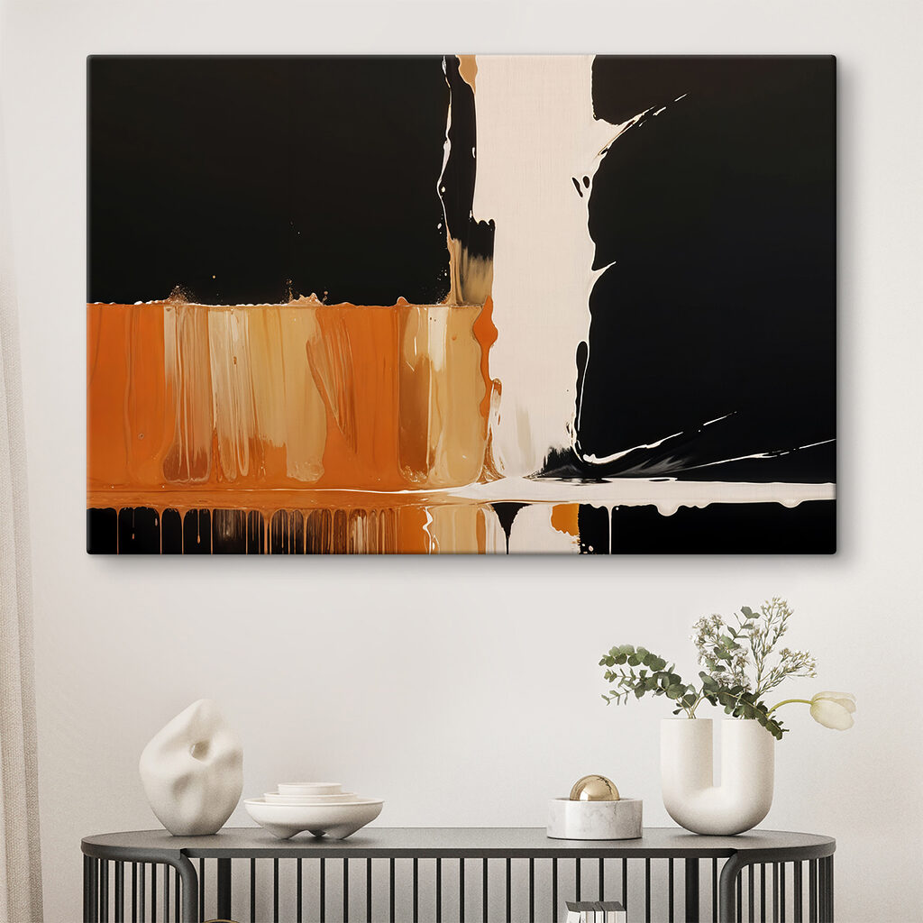 Okerstreken breken door zwart — interieur 1