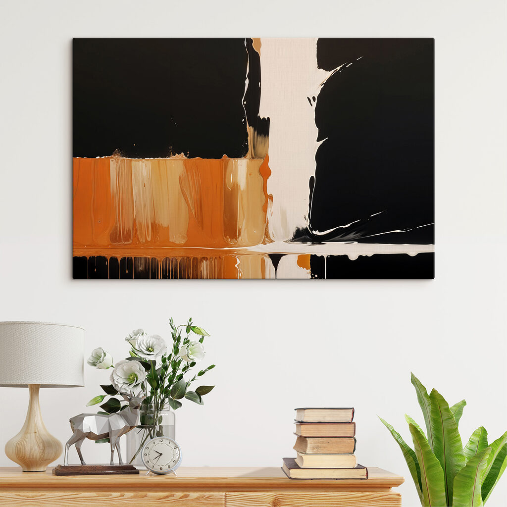 Okerstreken breken door zwart — interieur 2