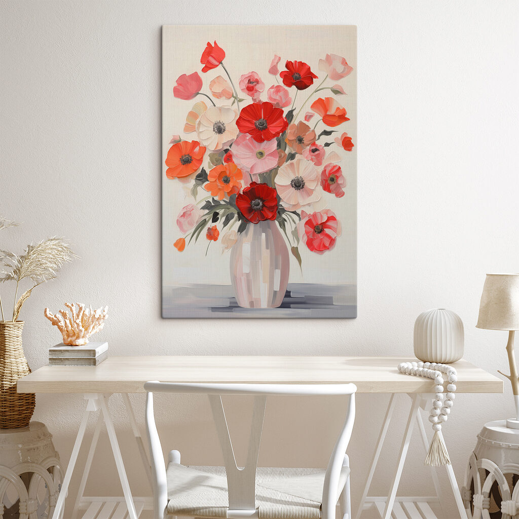 Klaprozen in gestreepte vaas — interieur 4