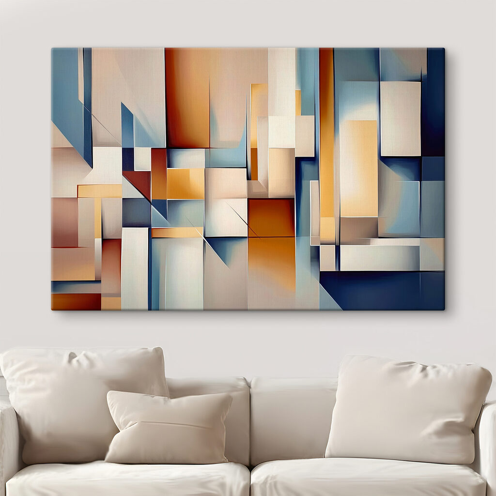Blokken tussen blauwe velden — interieur 1
