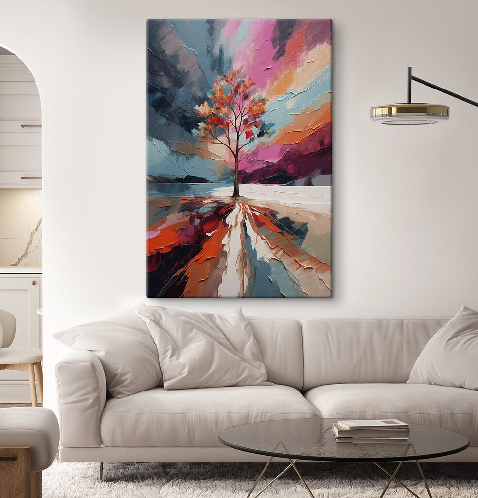Herfstboom boven een kleurenpad — interieur 3