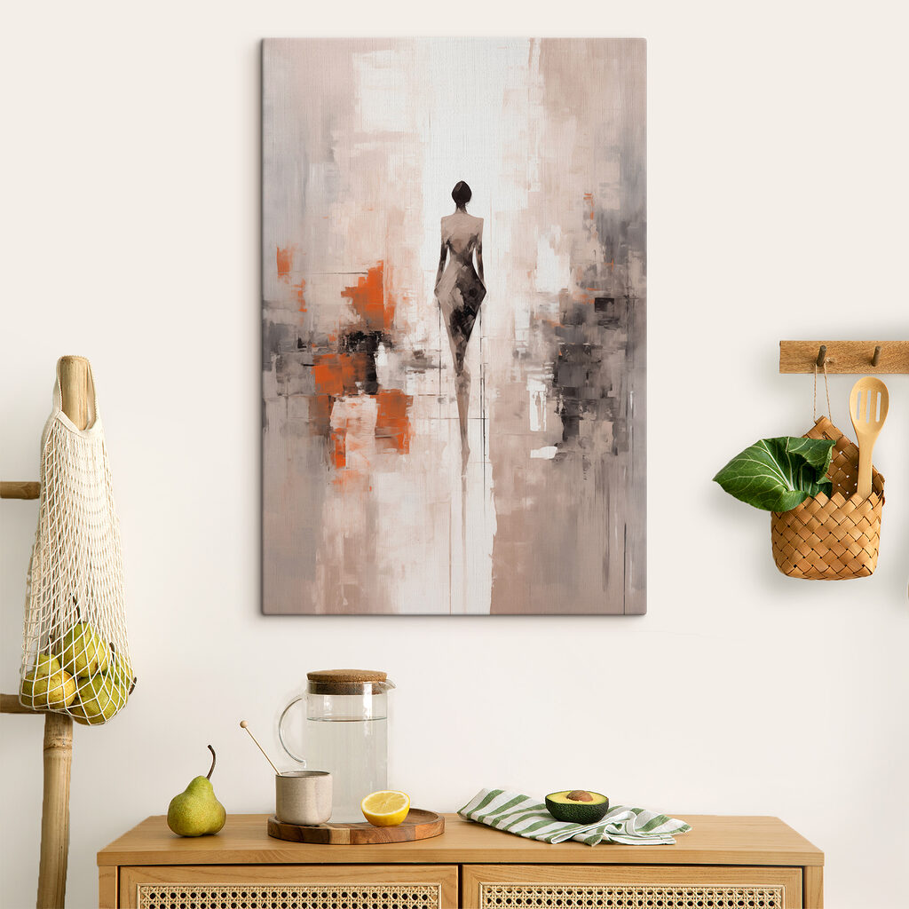 Schilderij van een vrouw in een kamer in een interieur