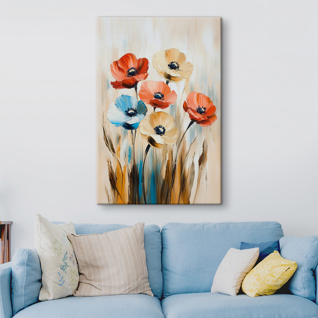 Bloemen tussen blauwe grashalmen — interieur 2