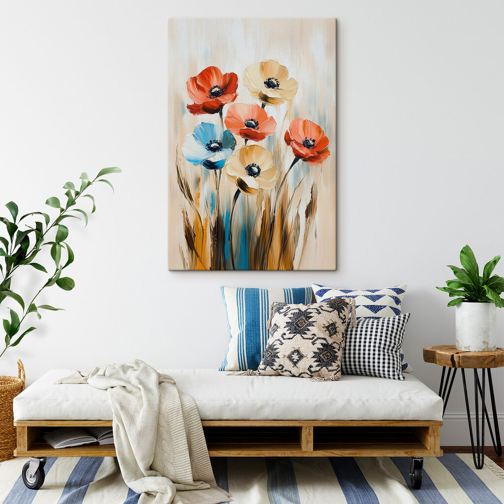 Bloemen tussen blauwe grashalmen — interieur 3