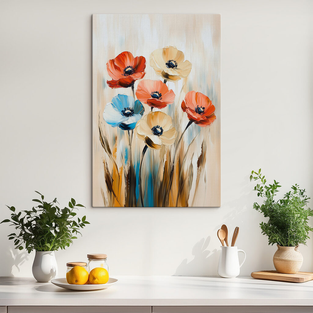 Bloemen tussen blauwe grashalmen — interieur 1