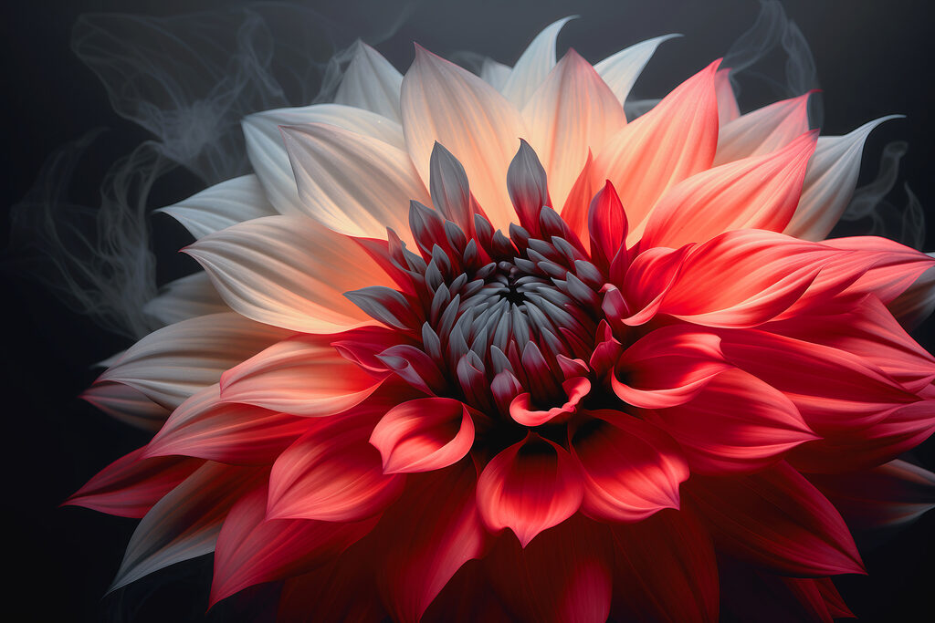 Dahlia in twee kleuren — volledig ontwerp