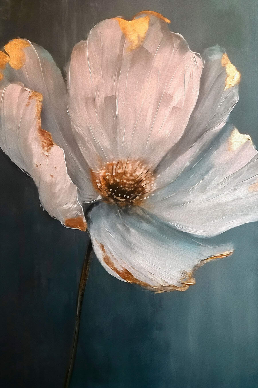 Een bloem aan donkerblauw — volledig ontwerp