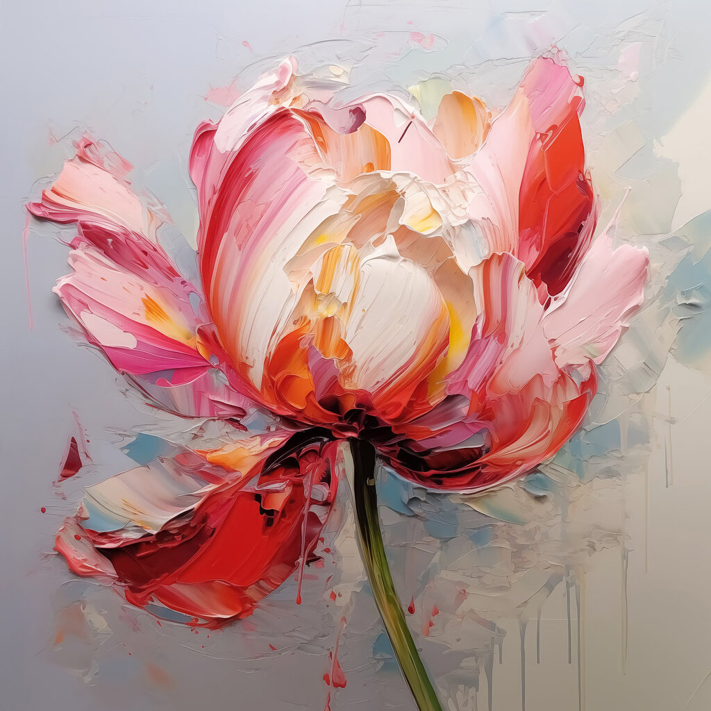Tulp in roze streken — volledig ontwerp
