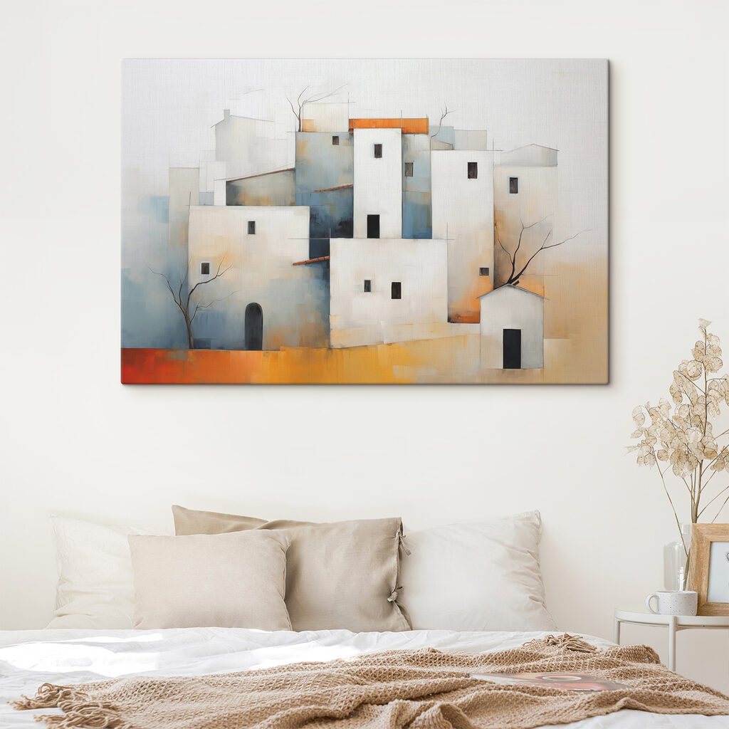 Witte huizen als blokken — interieur 1