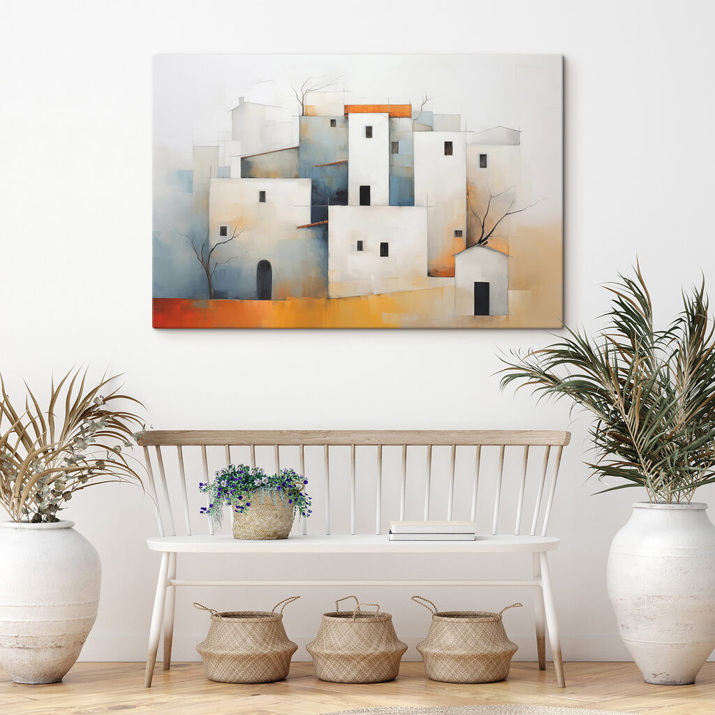 Witte huizen als blokken — interieur 2