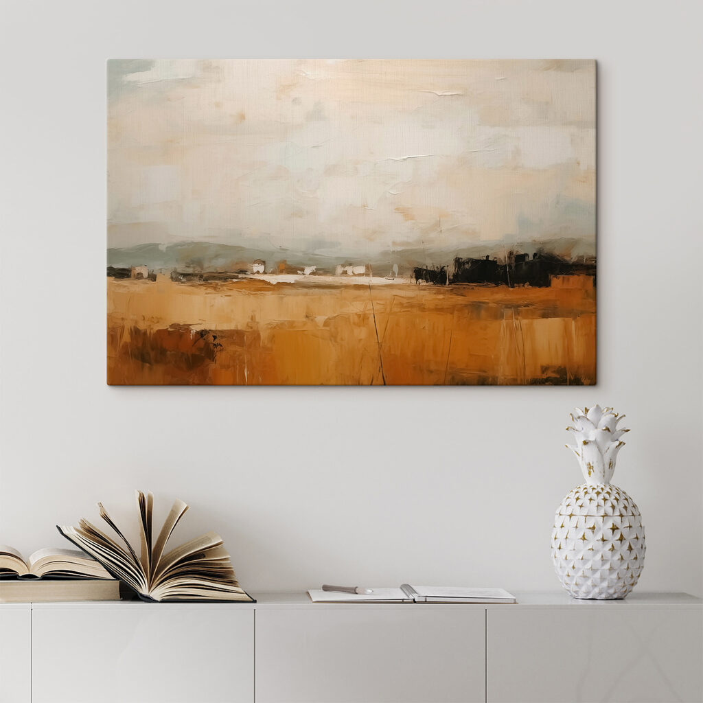 Een horizon boven okervelden — interieur 1
