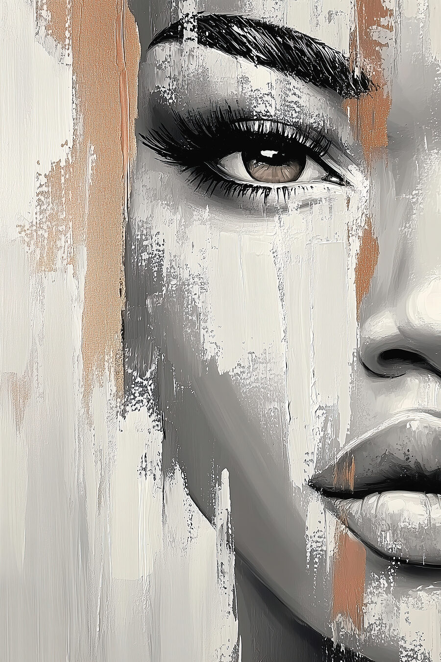 Haar oog achter verf — volledig ontwerp