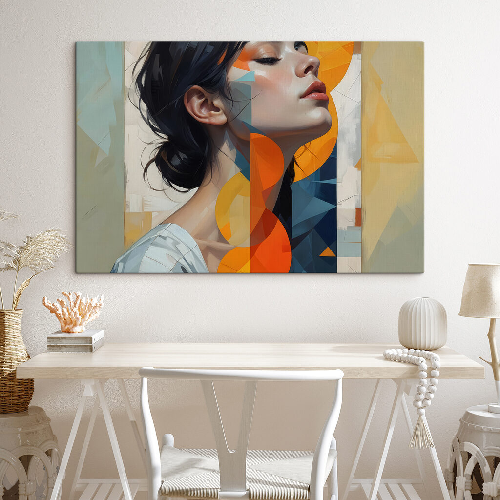 Haar profiel tussen driehoeken — interieur 1