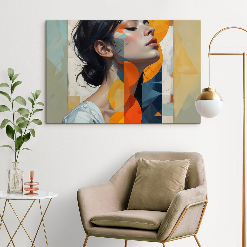 Haar profiel tussen driehoeken — interieur 2