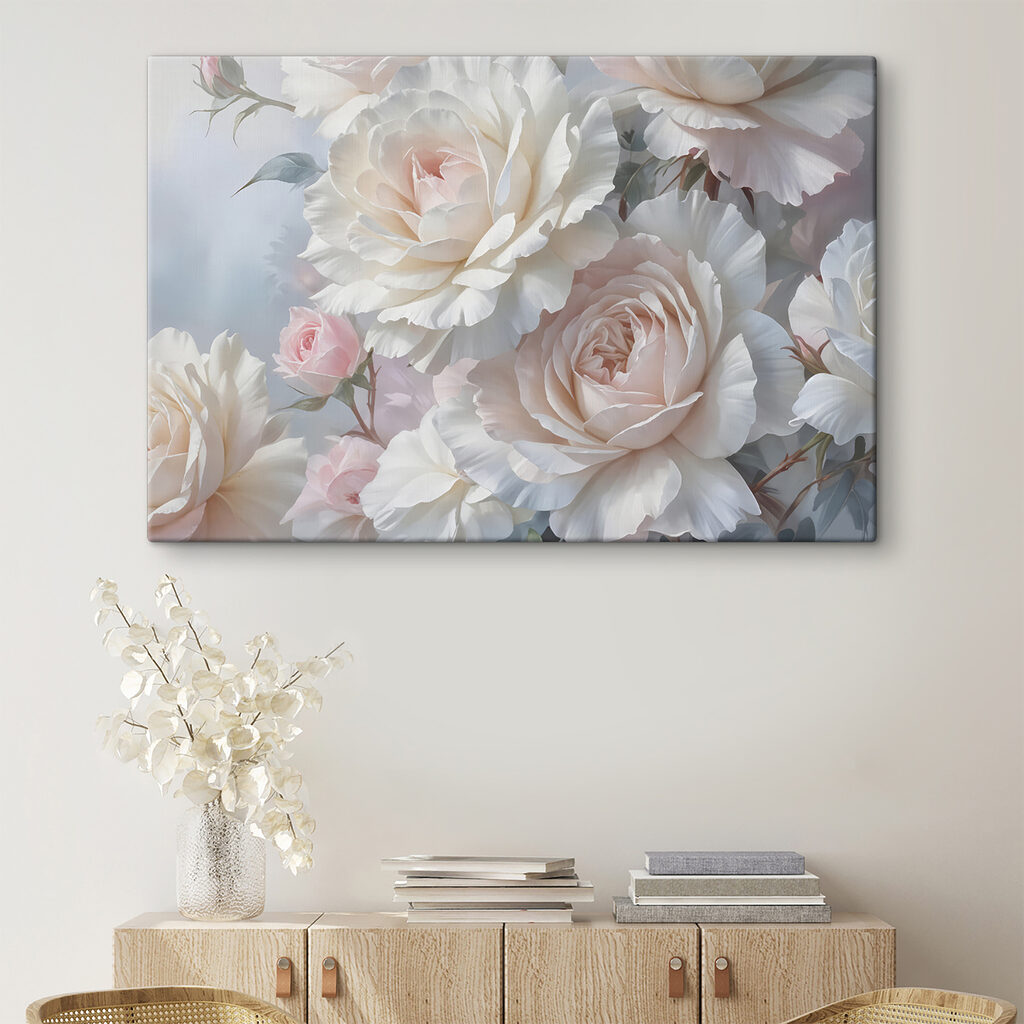 Rozen in parelroze lagen — interieur 2
