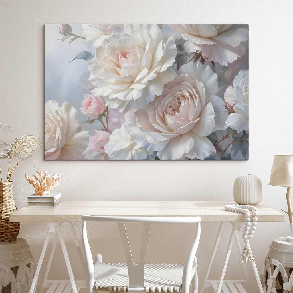 Rozen in parelroze lagen — interieur 1