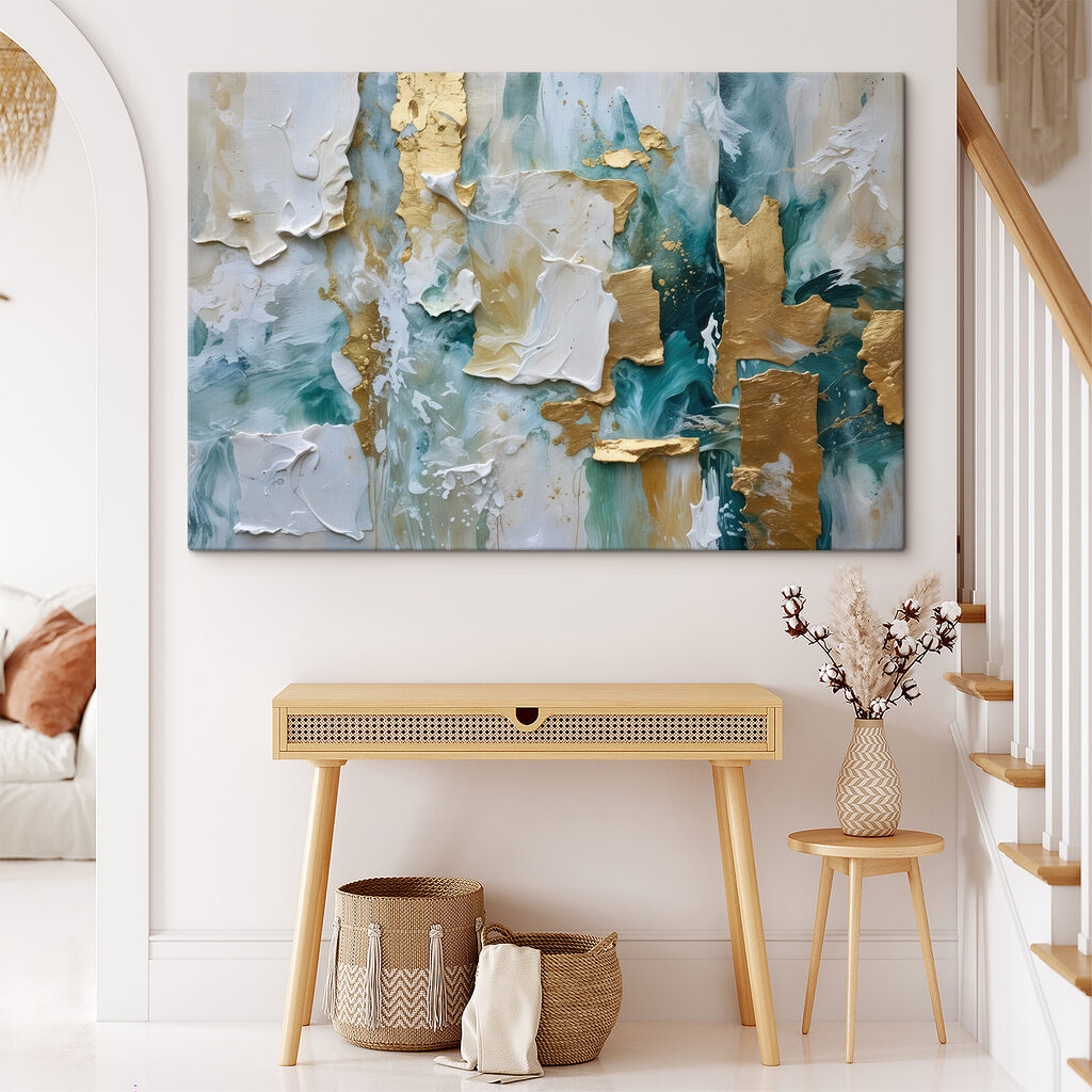 Turquoise verf met goudaccenten — interieur 2