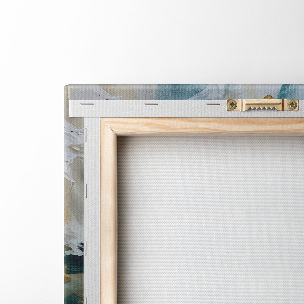 Turquoise verf met goudaccenten — achterkant