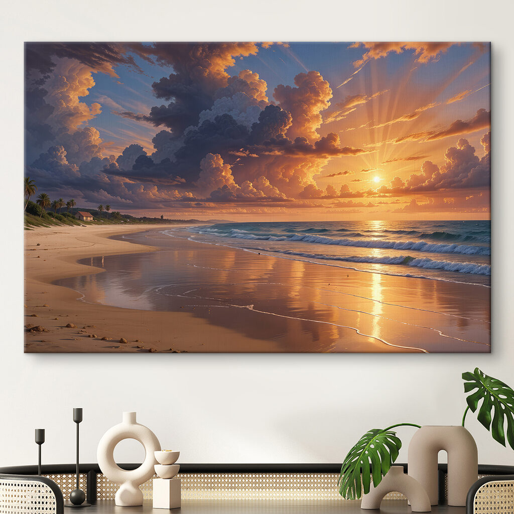 Avondgloed langs een zandstrand — interieur 2