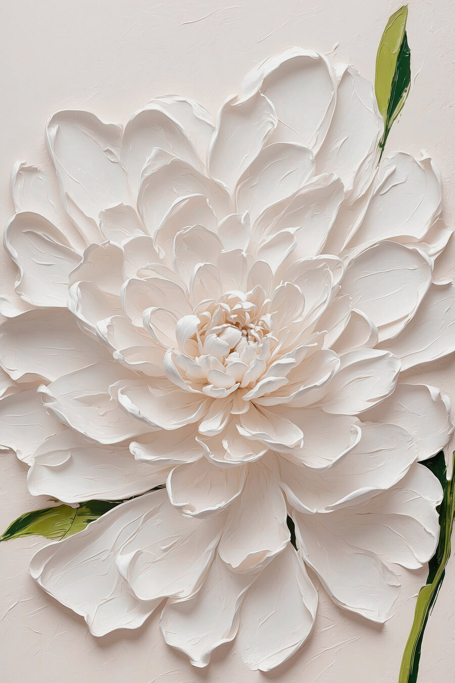 Witte bloem met groenaccenten — volledig ontwerp