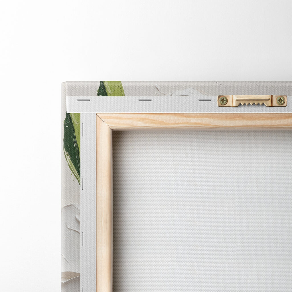 Witte bloem met groenaccenten — achterkant