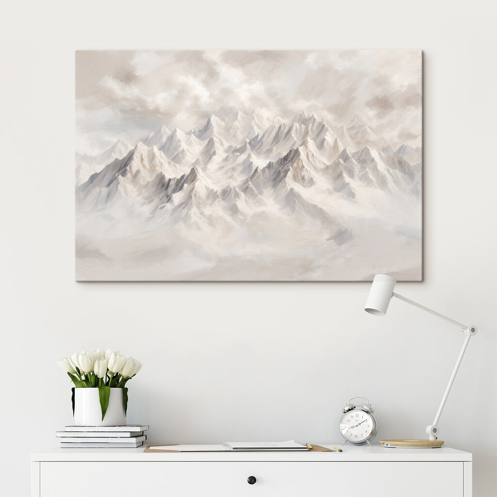 Witte bergtoppen boven wolken — interieur 3