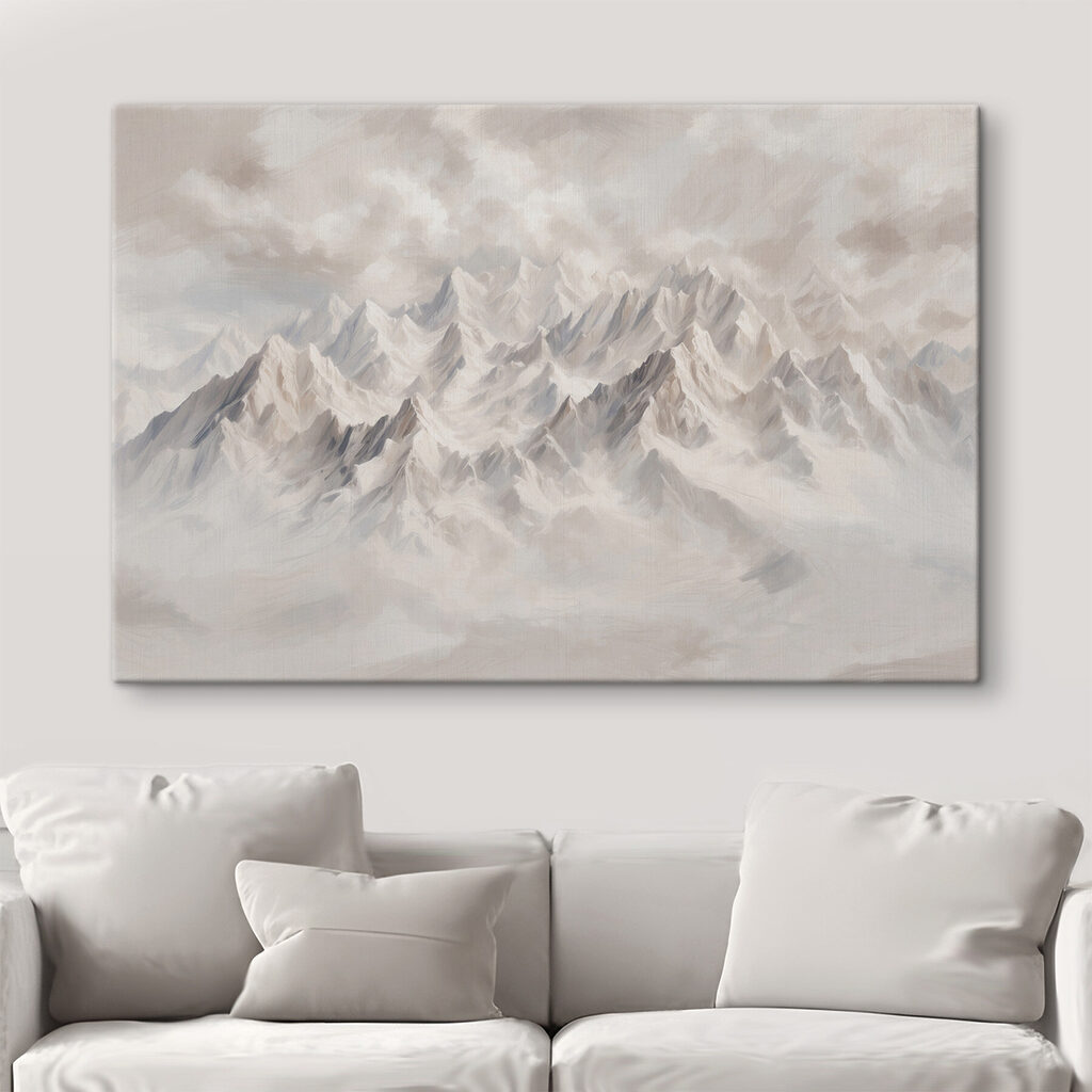 Witte bergtoppen boven wolken — interieur 4