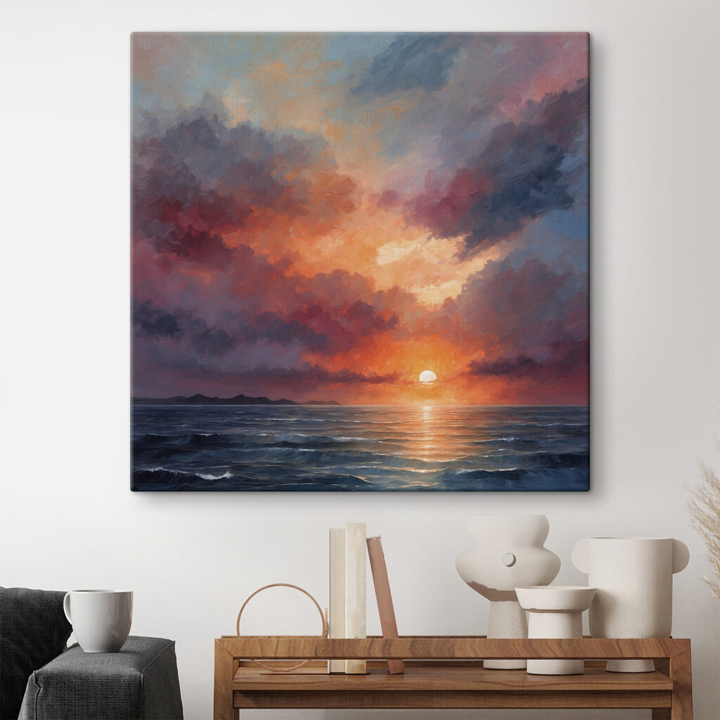 Avondzon tussen paarse zeewolken — interieur 2