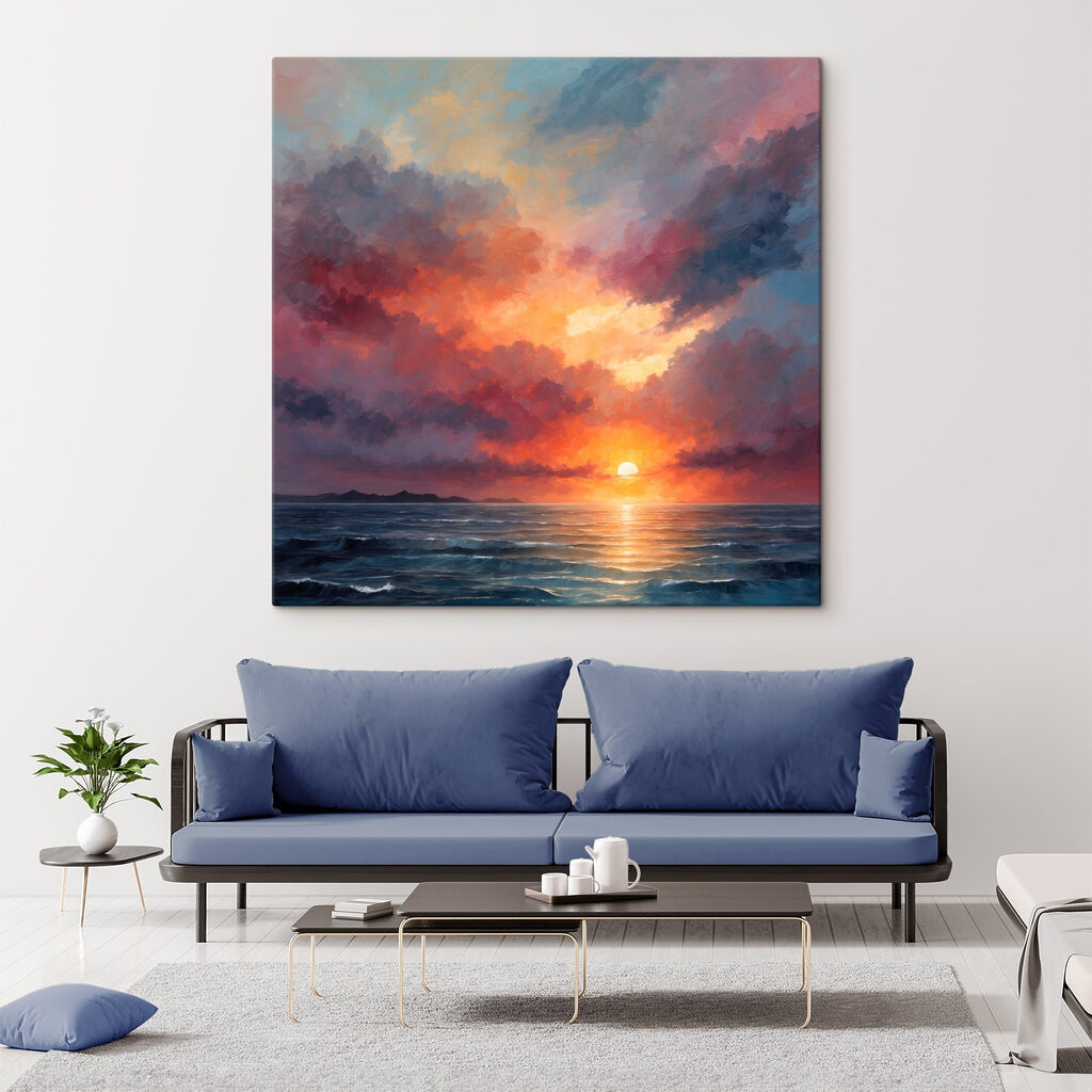 Avondzon tussen paarse zeewolken — interieur 4