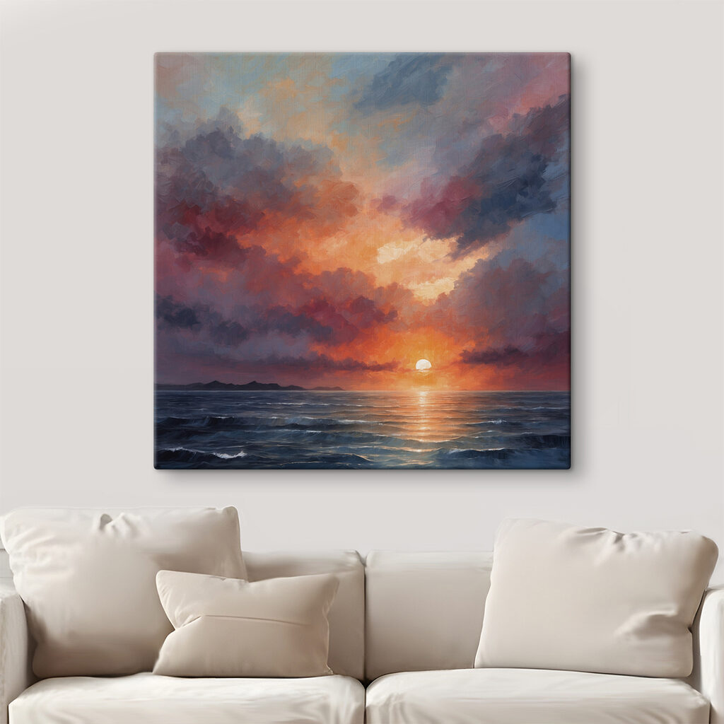 Avondzon tussen paarse zeewolken — interieur 3
