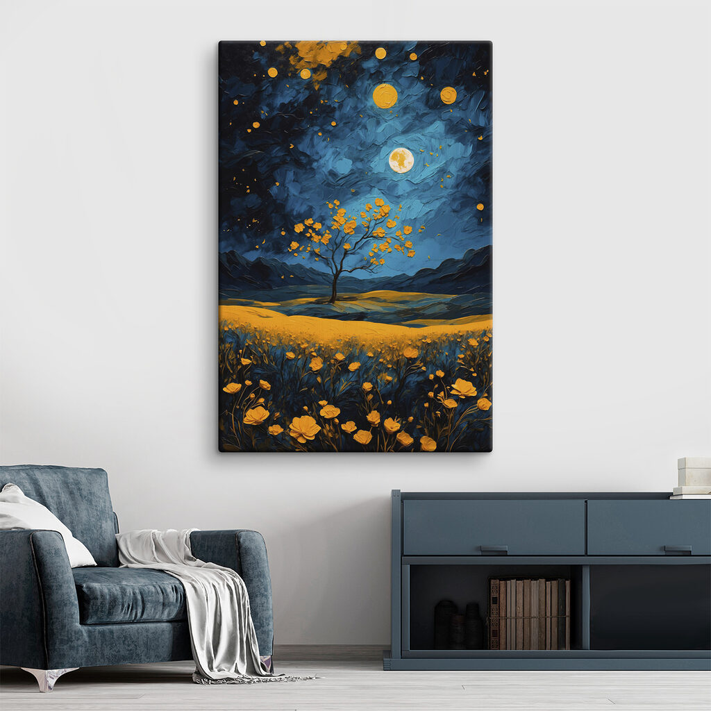Gouden bloemen onder manen — interieur 1