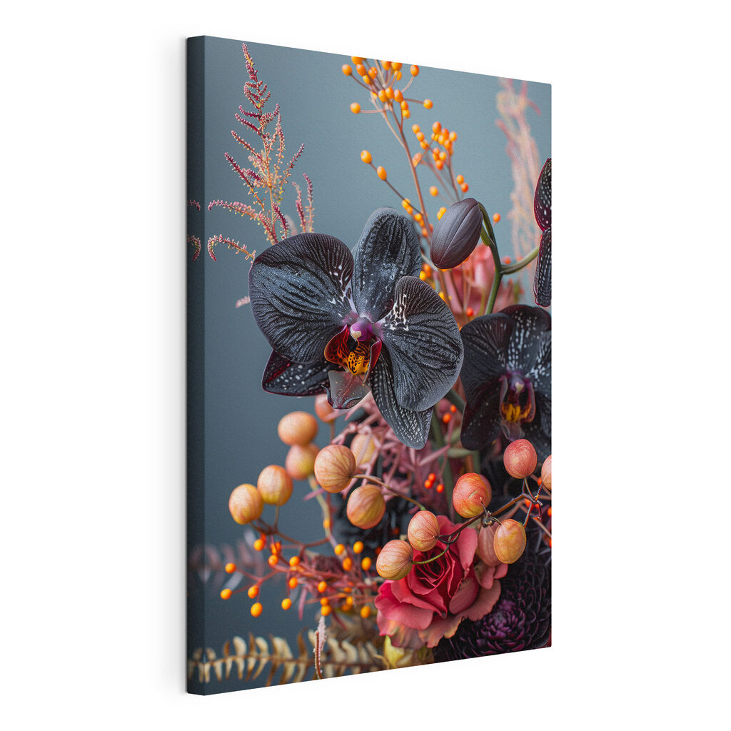 Zwarte orchidee tussen bessen — productweergave