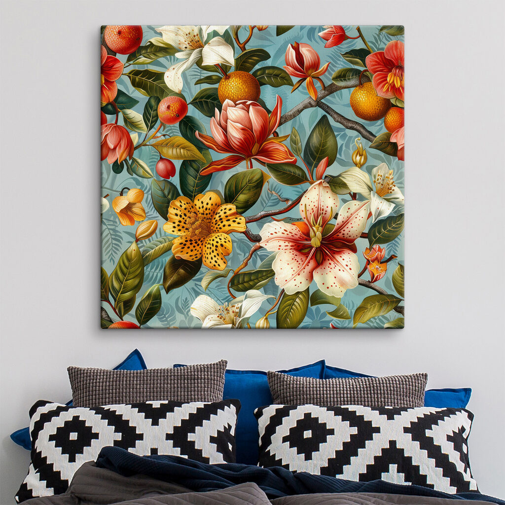 Bloemen tussen oranje fruit — interieur 2