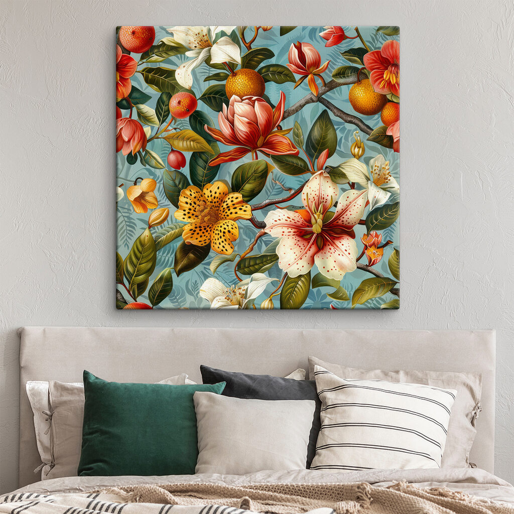 Bloemen tussen oranje fruit — interieur 3