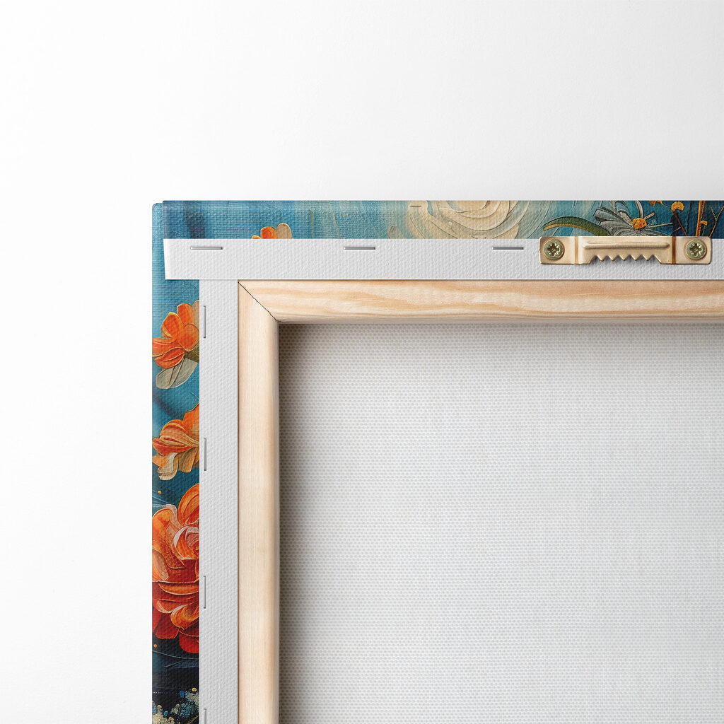 Bloemen onder blauwe wervels — achterkant