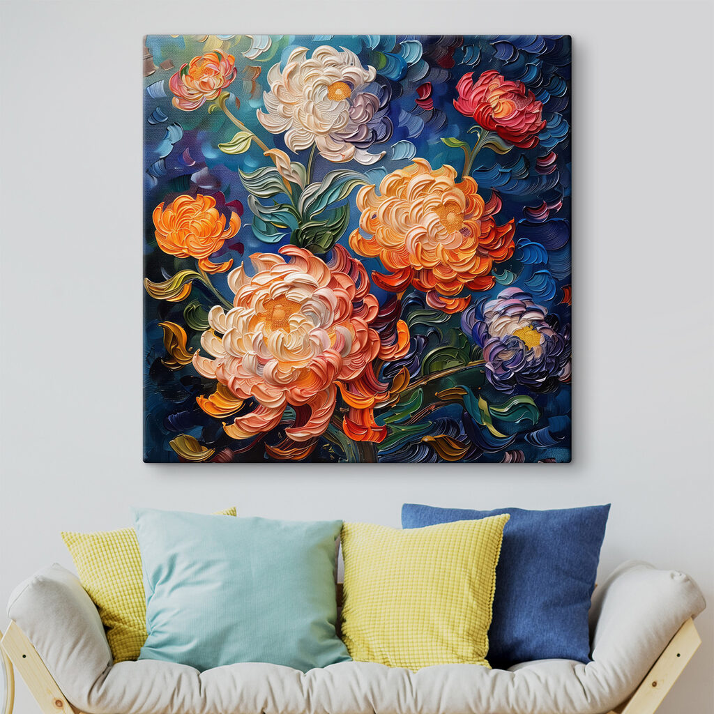 Bloemen in dikke penseelstreken — interieur 1
