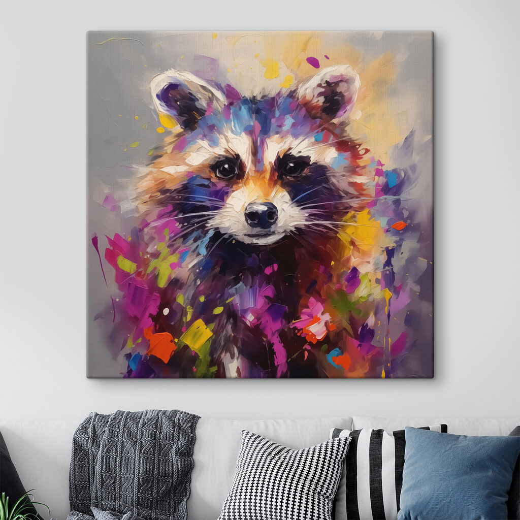 Wasbeer in paarse penseelstreken — interieur 1