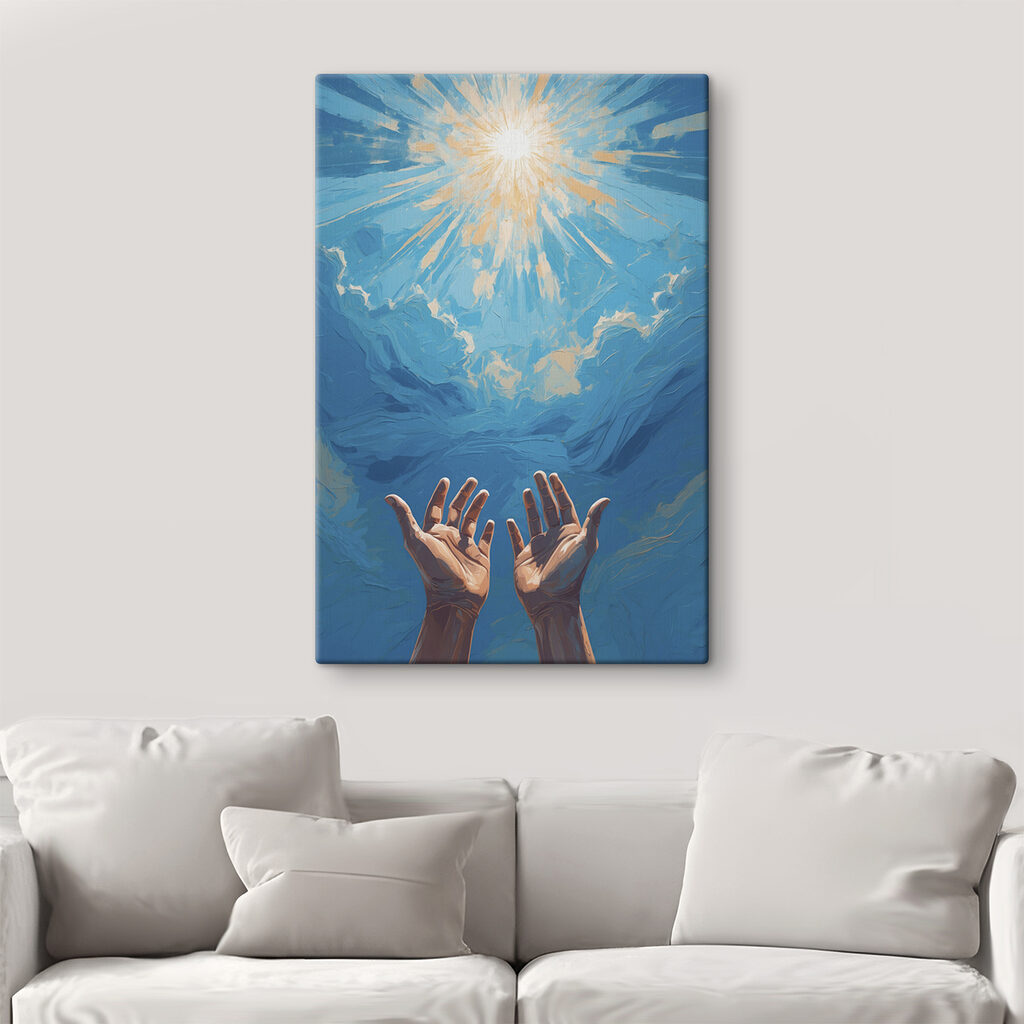 Handen reiken naar zonlicht — interieur 3