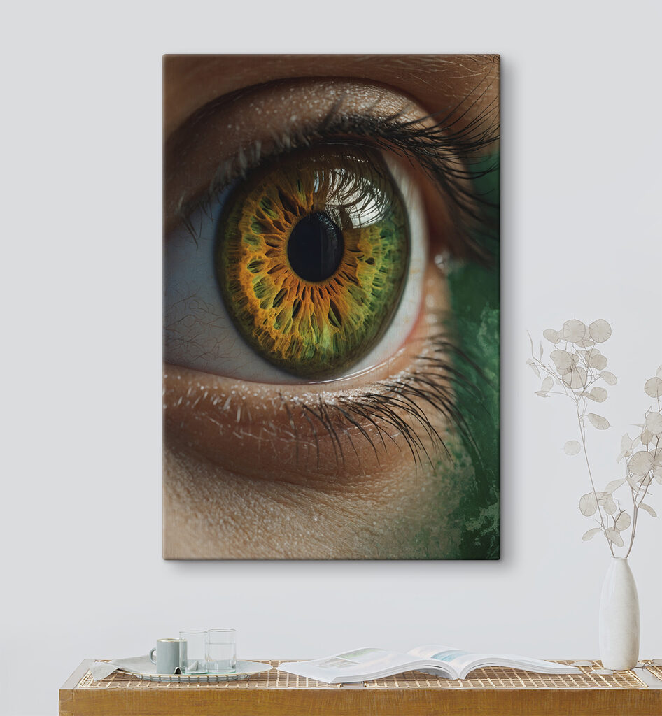 Een iris in goudgroen — interieur 1
