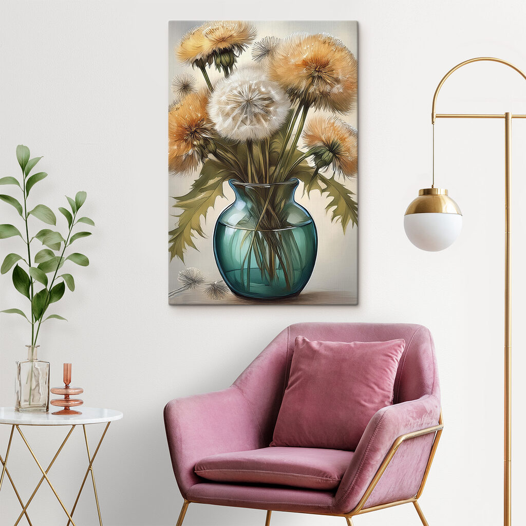 Pluisbollen in groenblauw glas — interieur 2
