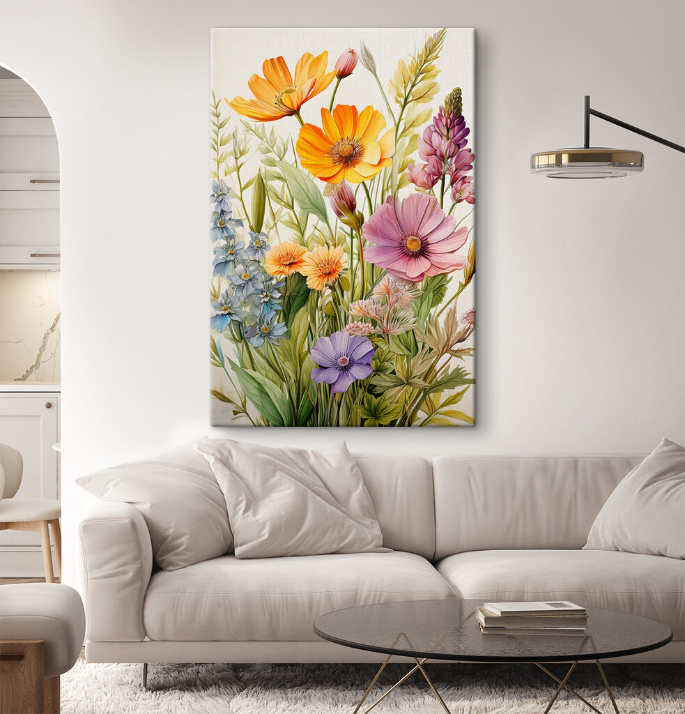 Veldbloemen in illustratielijnen — interieur 2