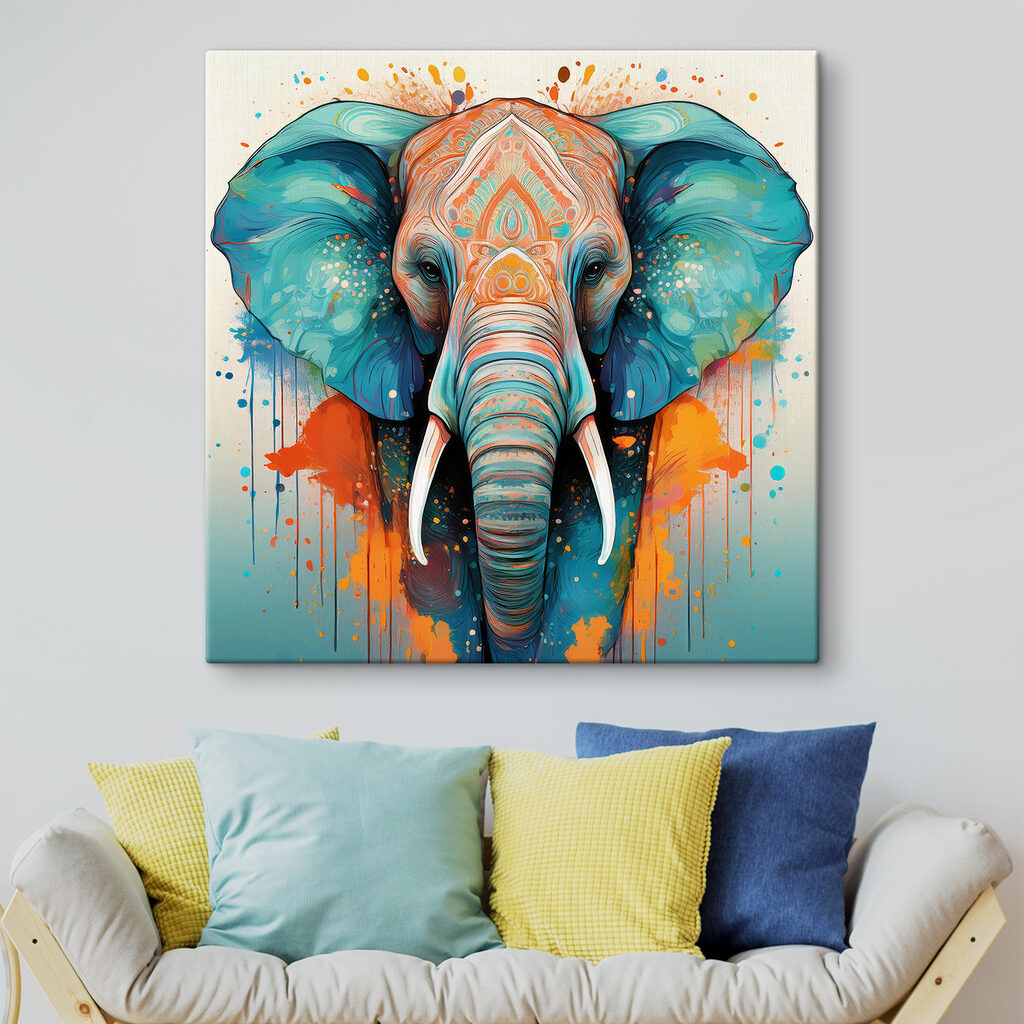 Olifant vol lichte sierlijnen — interieur 1