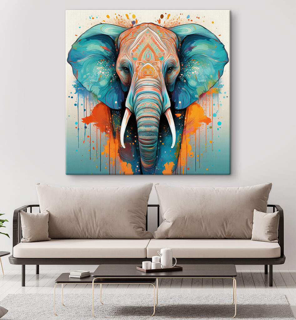 Olifant vol lichte sierlijnen — interieur 2