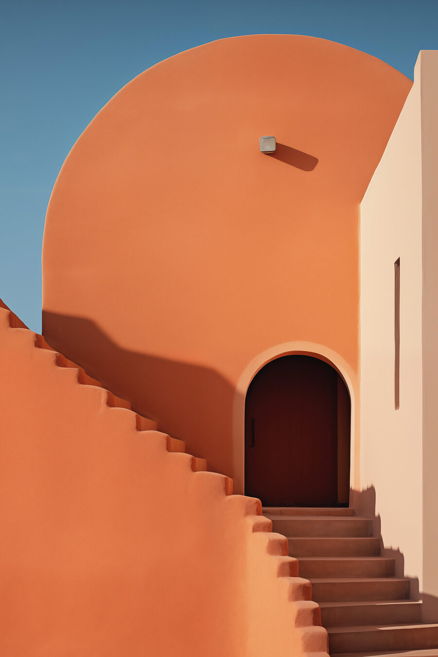 Een trap langs terracotta — volledig ontwerp