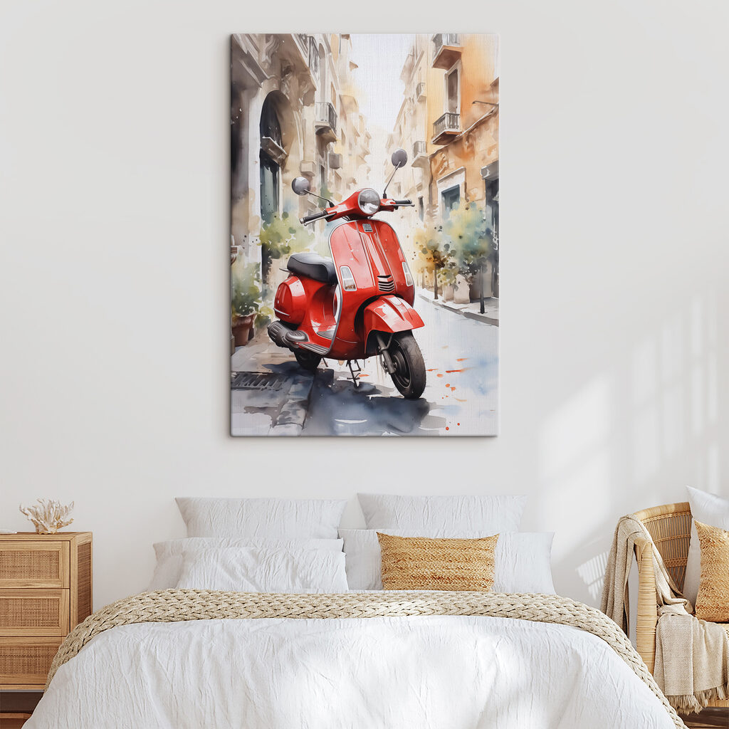 Rode scooter in steeg — interieur 2