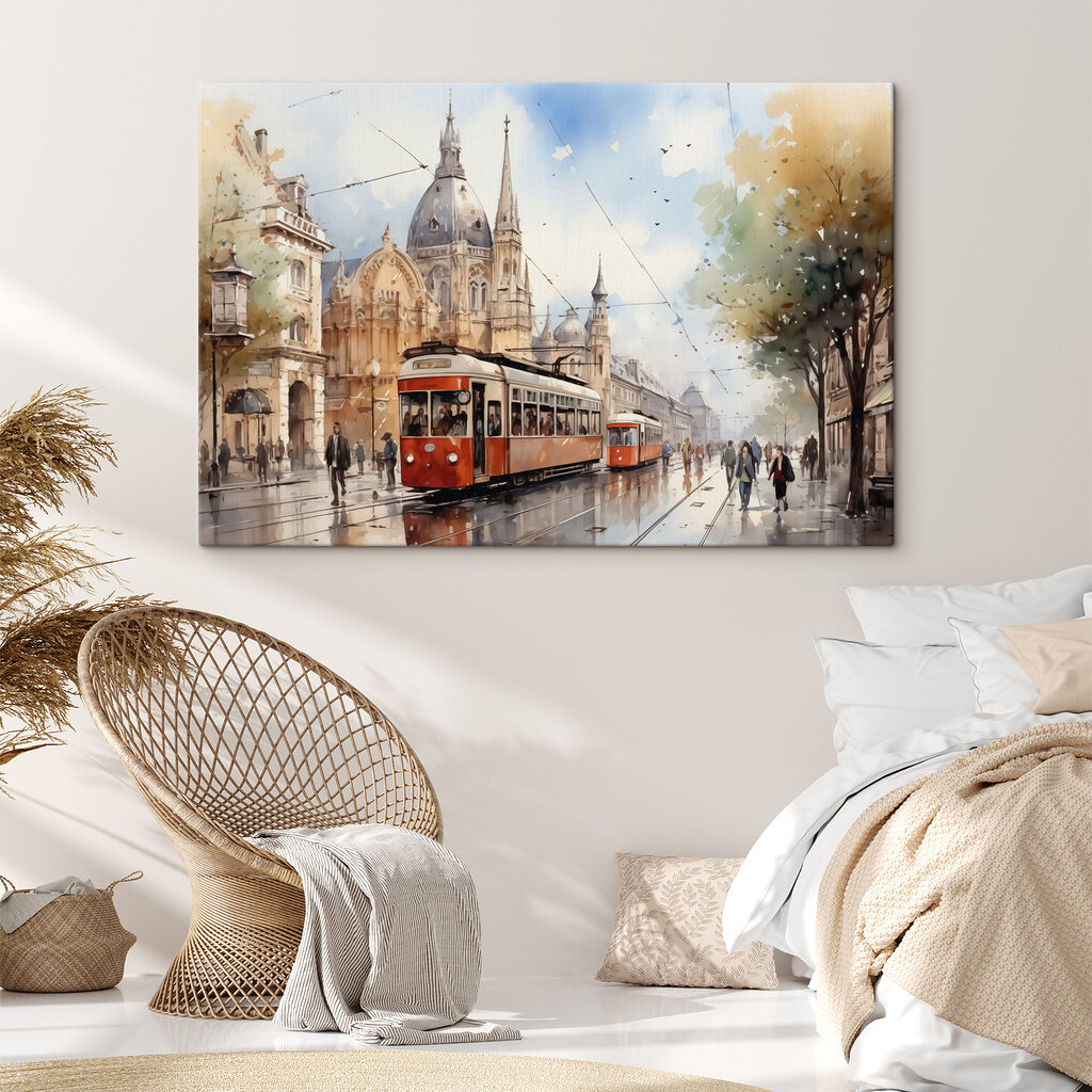 Trolley op straat in een interieur